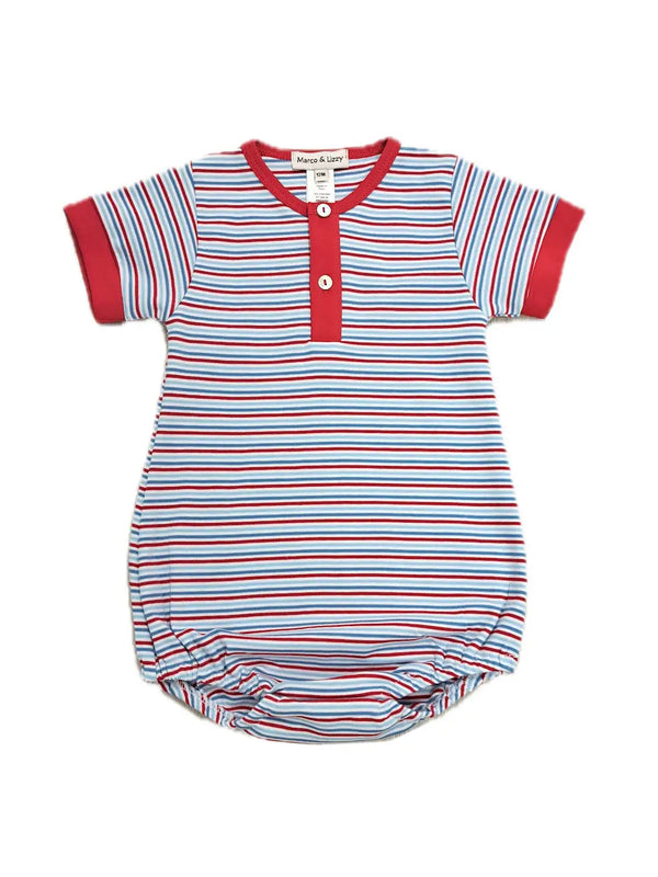 Marco & Lizzie Patriotic Stripe Romper
