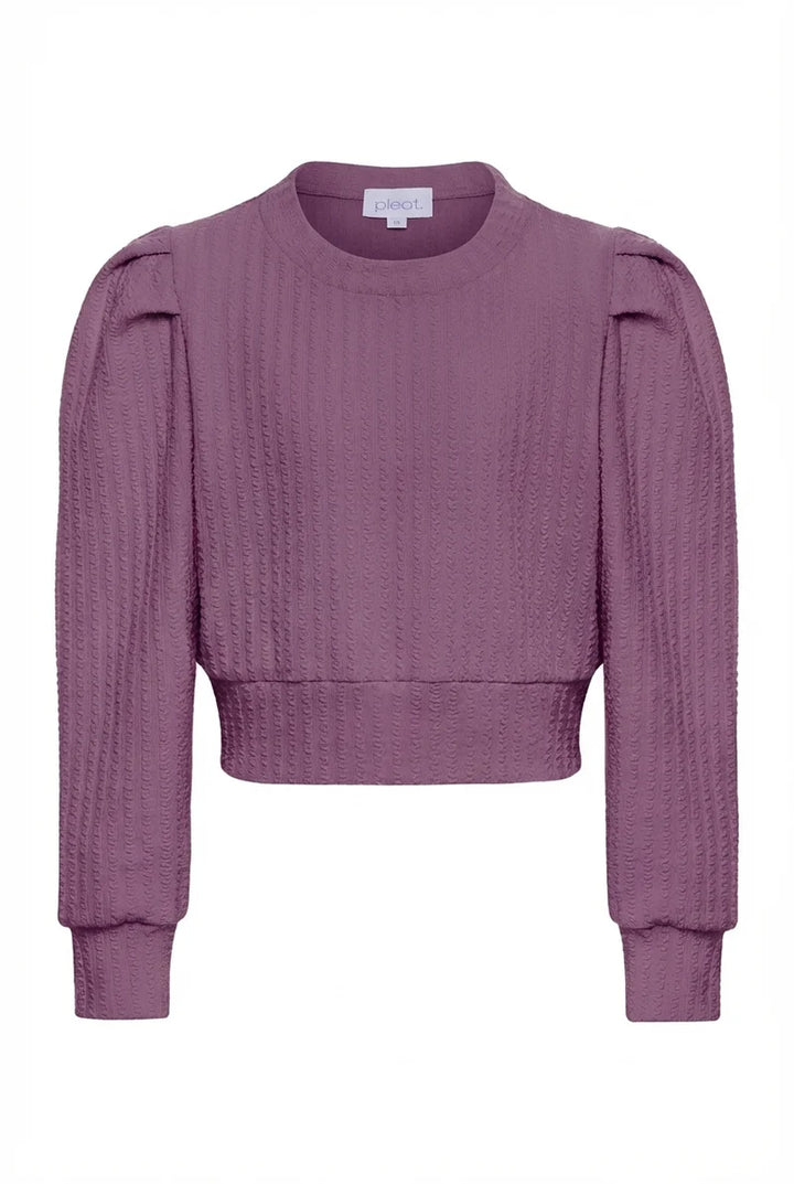 Pleat Jane Sweatshirt in Tex Plum