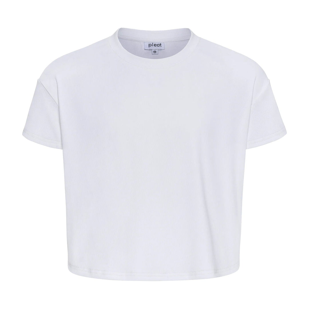 Pleat Tyler Top in White Rib