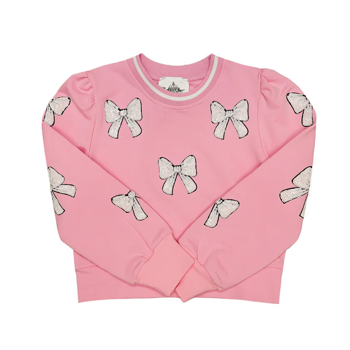 Bow Sweatshirt- Pink