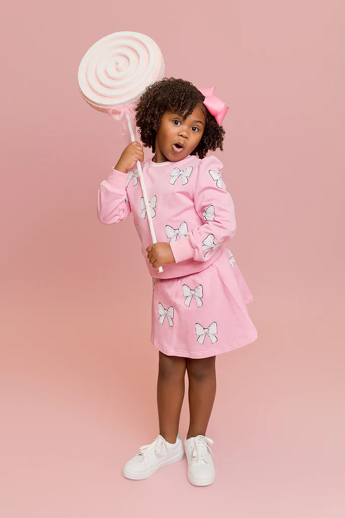 Bow Sweatshirt- Pink