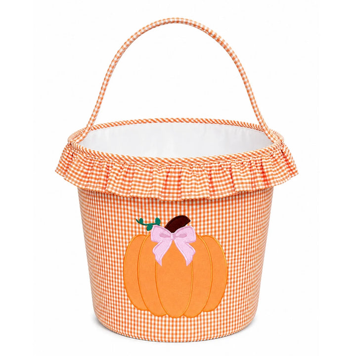 Orange Pumpkin Tote with Pink Bow