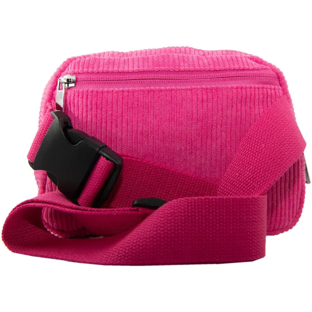 Katy Did Hot Pink Corduroy Belt Bag