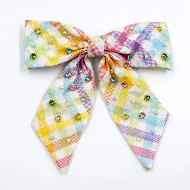 Pastel Gingham Hair Bow