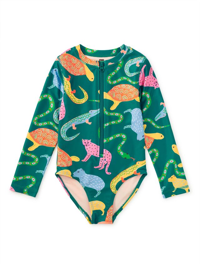 Tea Collection One Piece Swimsuit in Brazilian Folk Animal