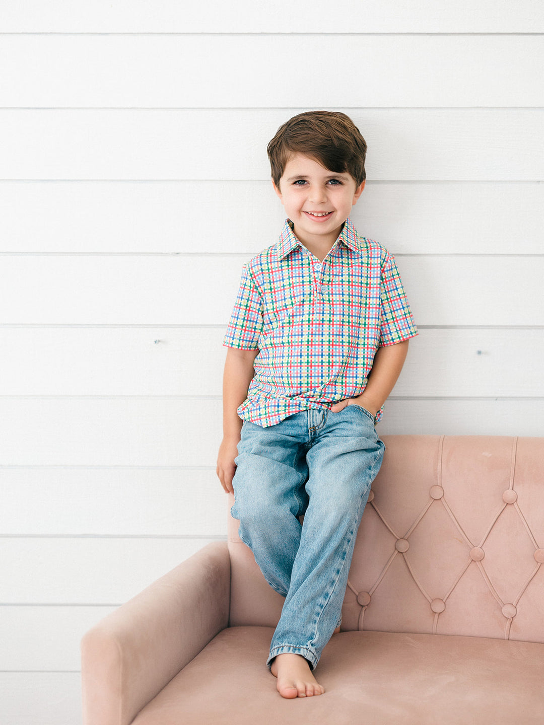 Color Pop Plaid Polo
