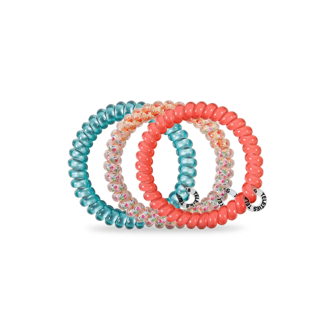 Teleties Small Hair Coils- Coral Craze