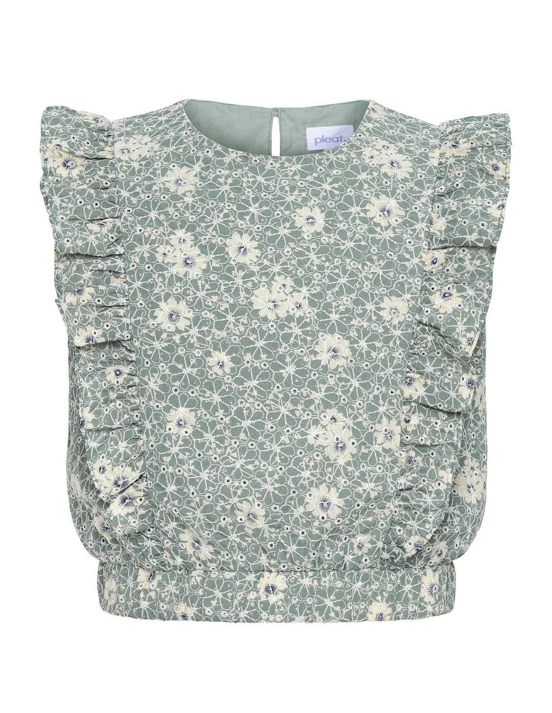 Pleat Rowan Top in Embroidered Petals