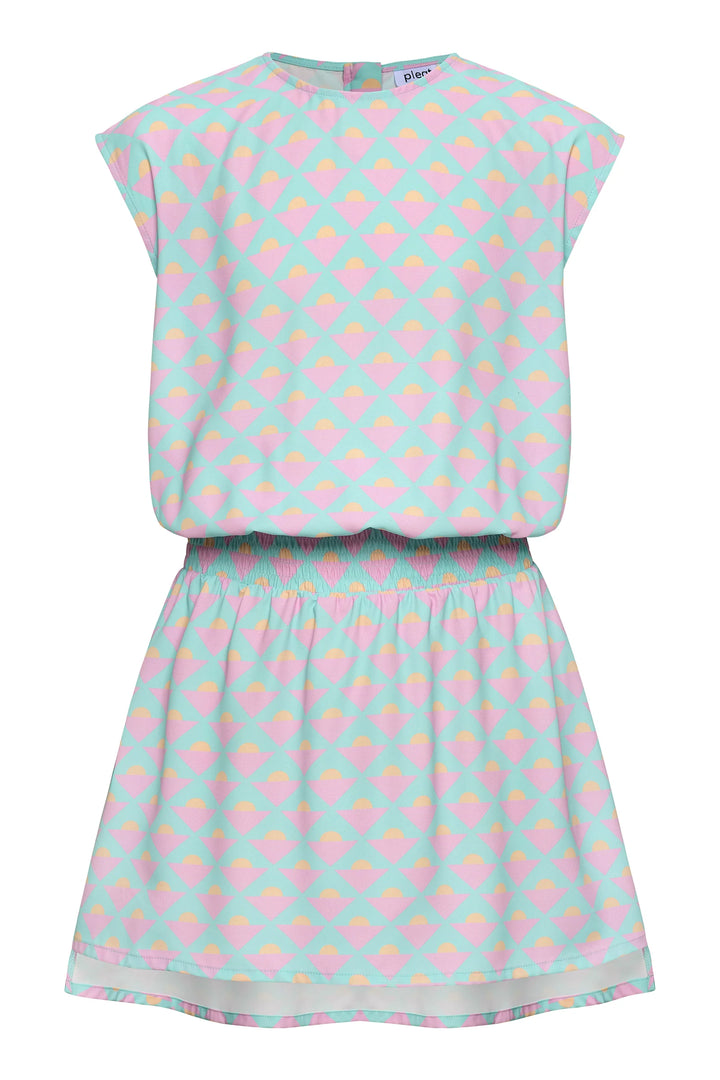 Pleat Josie Dress in Abstract Horizon
