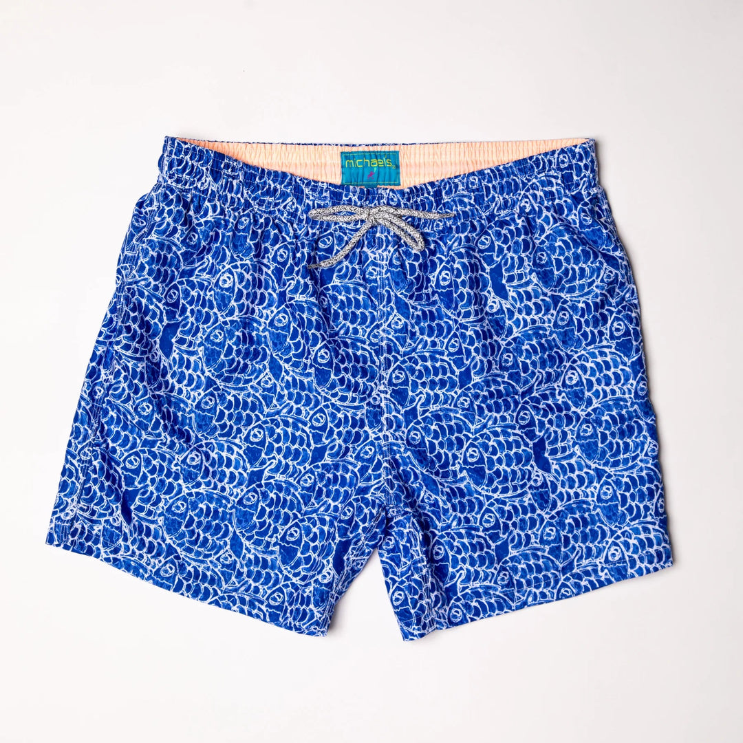 Michael's Swim Trunks in Abstract Fish
