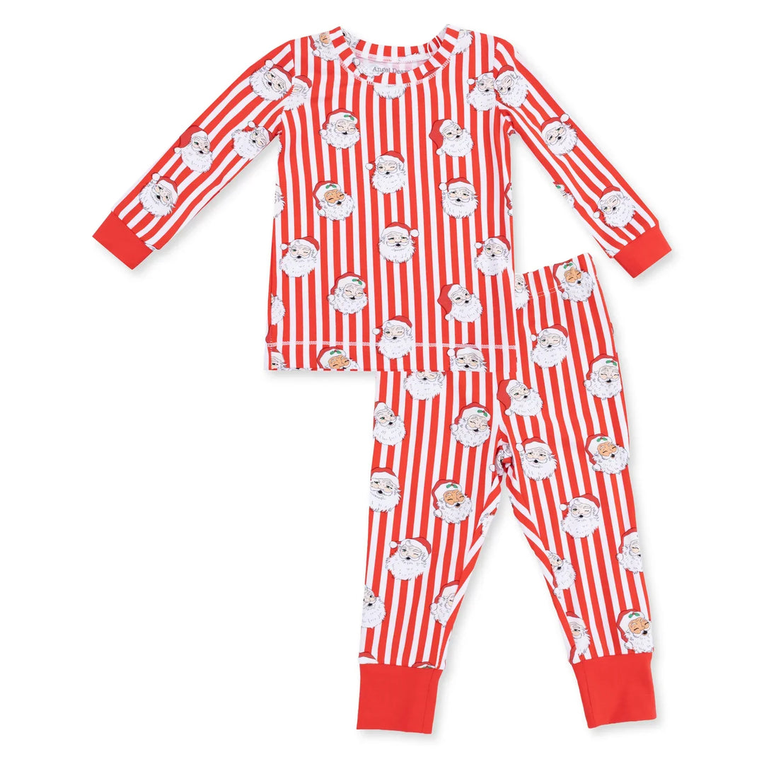 Angel Dear Vintage Santa Stripe Long Sleeve Pajama Set