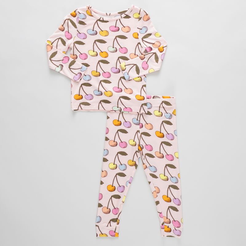 Pink Chicken Cherry Bamboo Pajama Set (size 7-8)