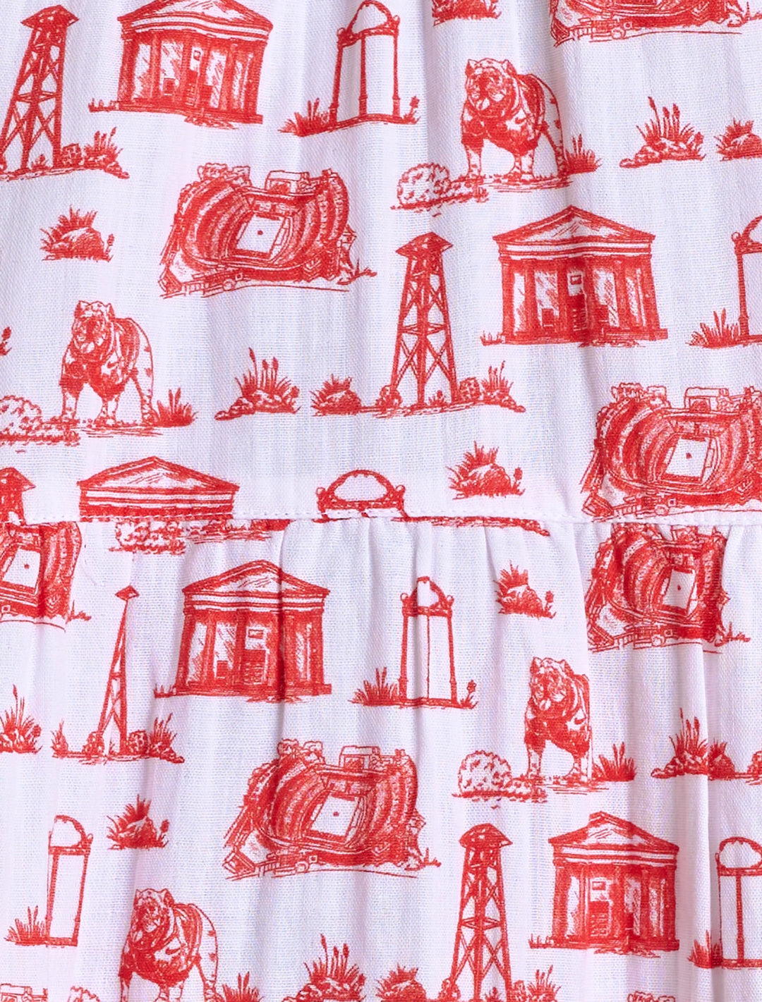 Stewart Simmons Georgia Toile Puff Sleeve Onesie