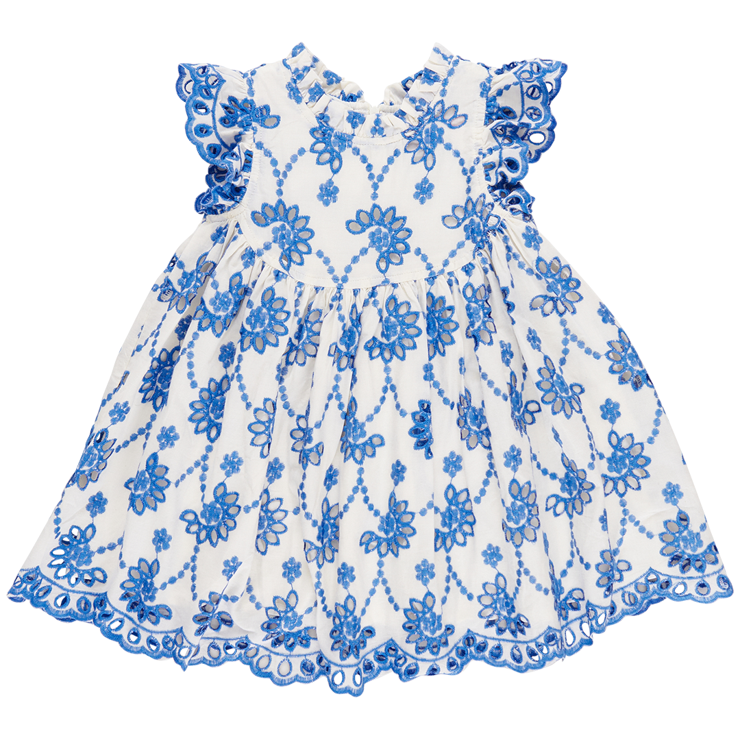 Pink Chicken Blue Eyelet Cynthia Dress (sizes 7-10)