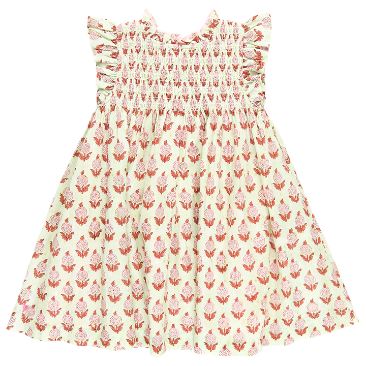 Pink Chicken Stevie Dress in Green Dahlia (sizes 7-12)