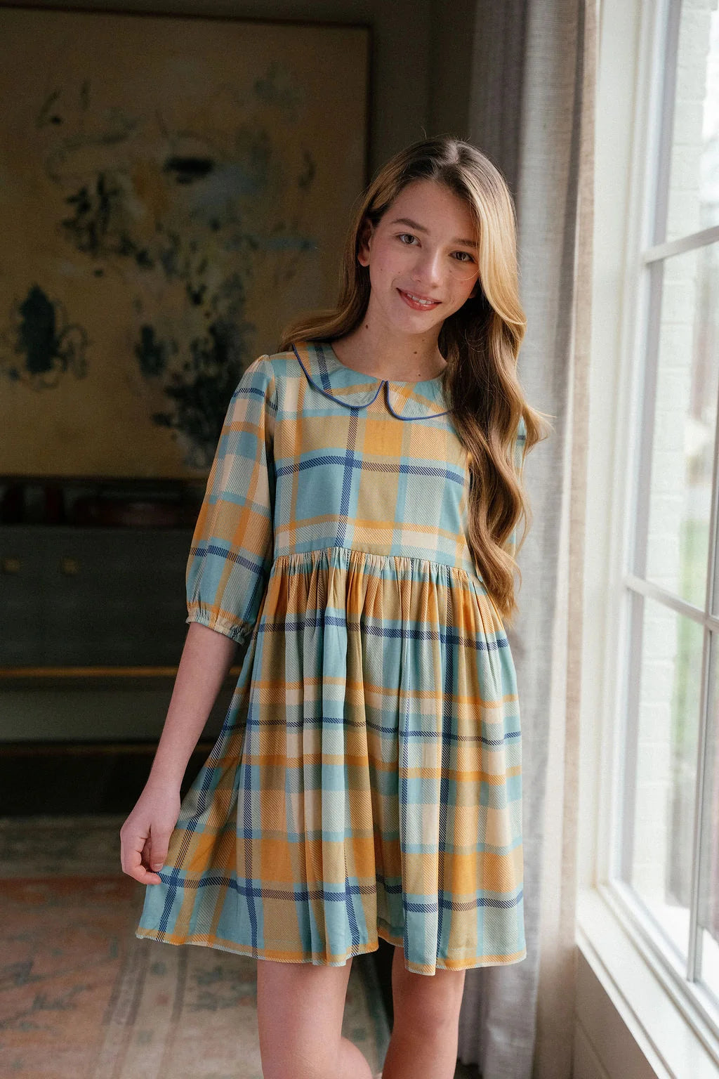 Briton Court Annabel Dress in Harvest Plaid