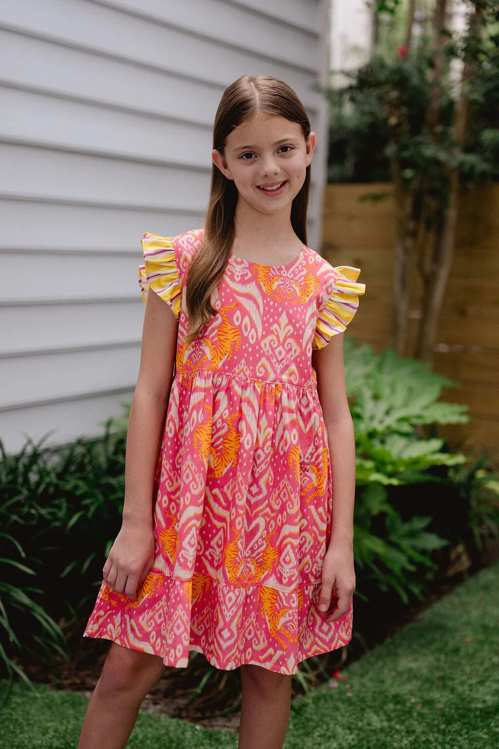 Briton Court Logan Dress in Ikat Tiger