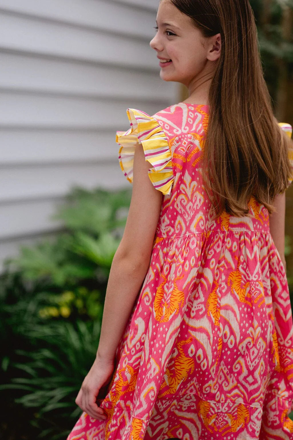 Briton Court Logan Dress in Ikat Tiger