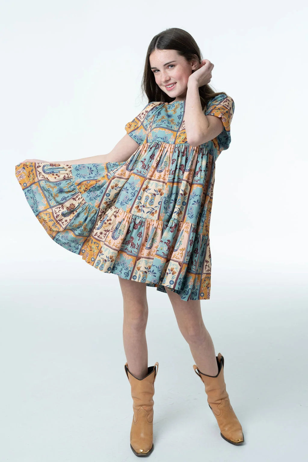Briton Court Haven Dress in Painted Tiles