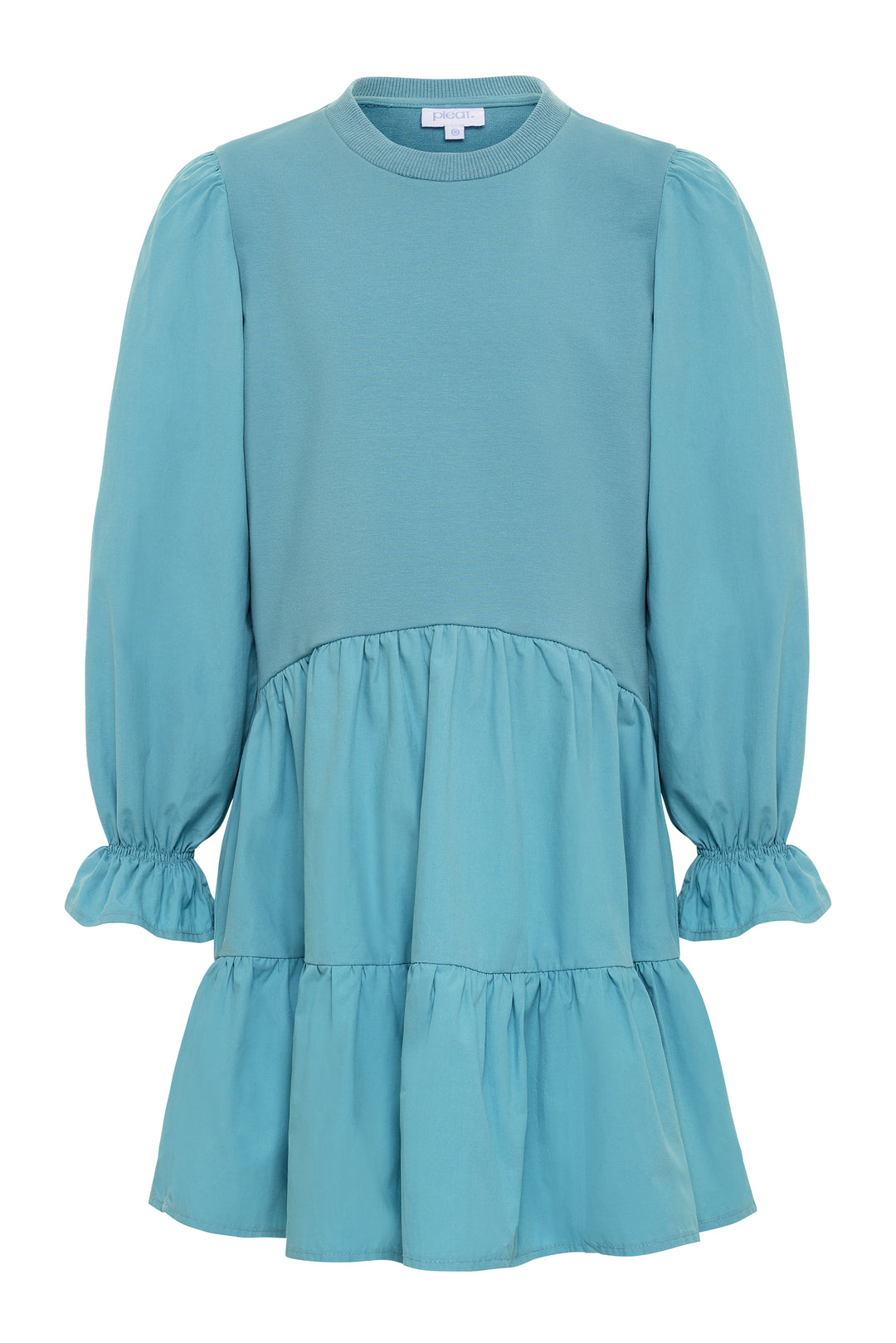 Pleat Cece Dress in Peacock Blue