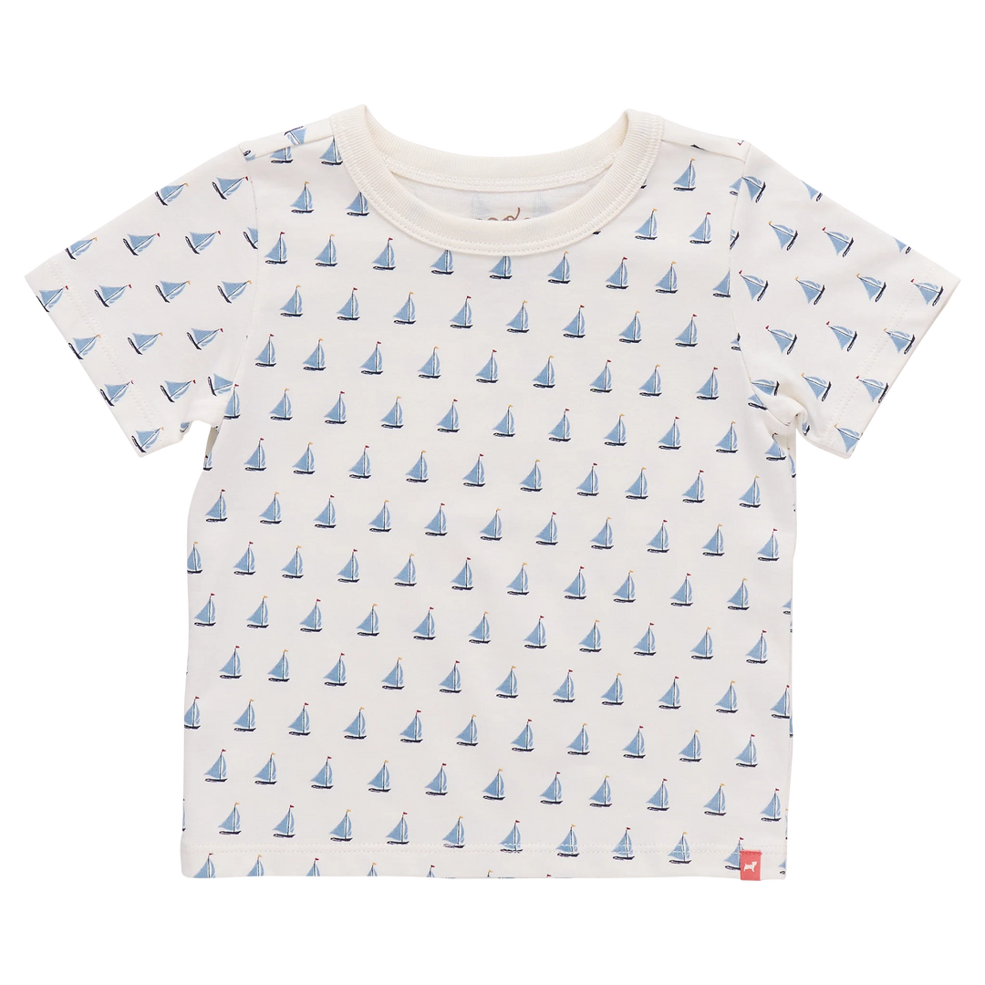 Pink Chicken Adventure Tee with Sailboats