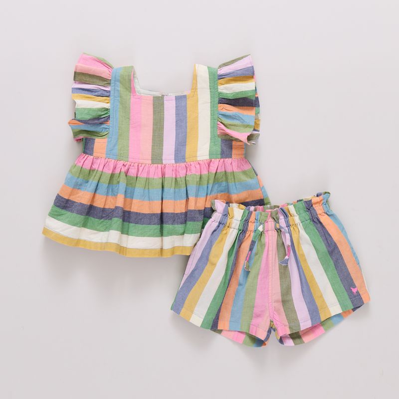 Pink Chicken Baby Elsie 2 Piece Set in Parade Stripe