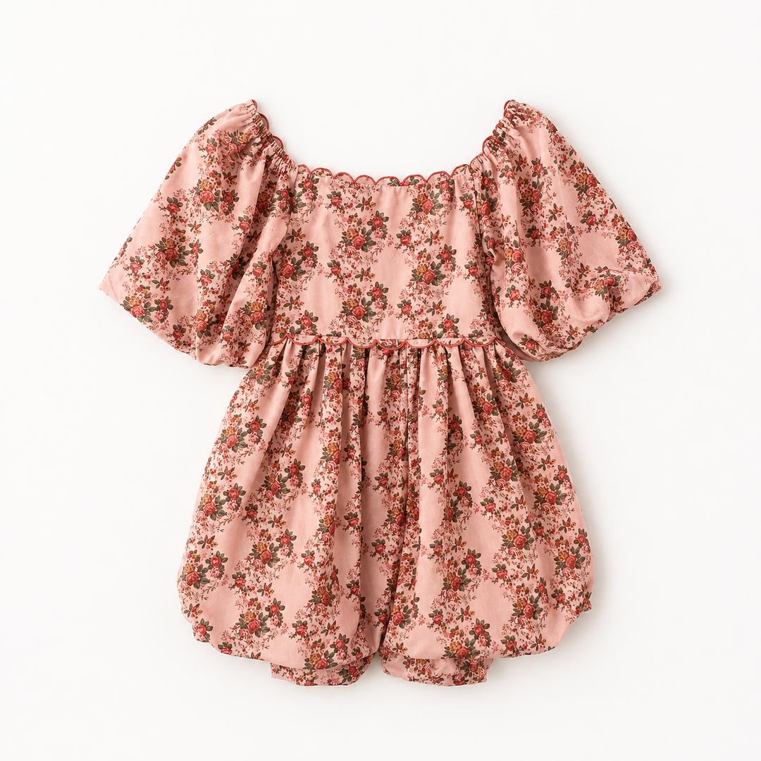 Bubble Floral Dress with Tie Back