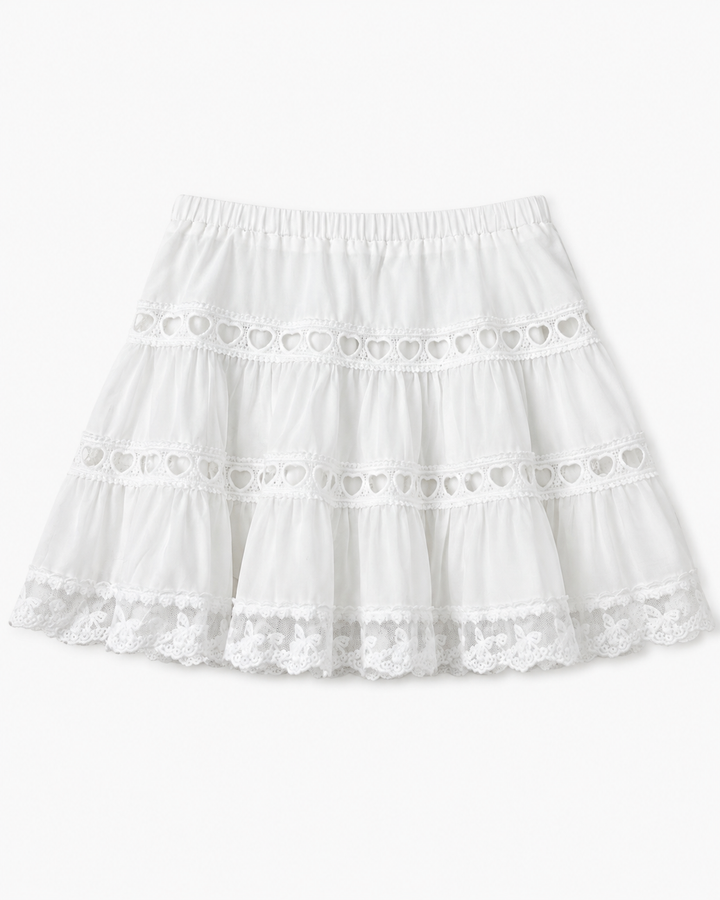 Sofia Heart and Lace Mini Skirt
