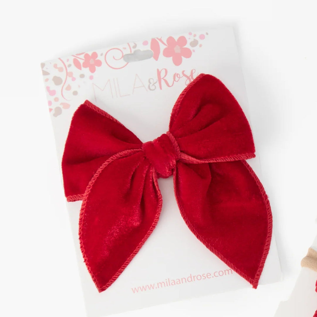 Mila & Rose Classic Velvet Hairbow with Clip