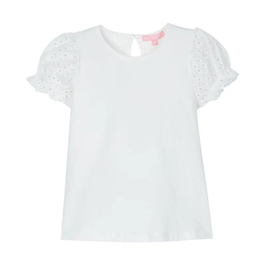 Bisby White  Contrast Sleeve Tee