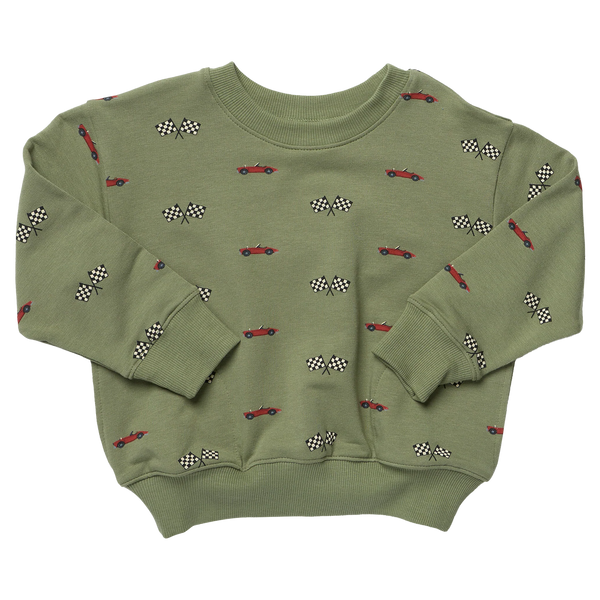 Pink Chicken Play Sweatshirt in Racecars