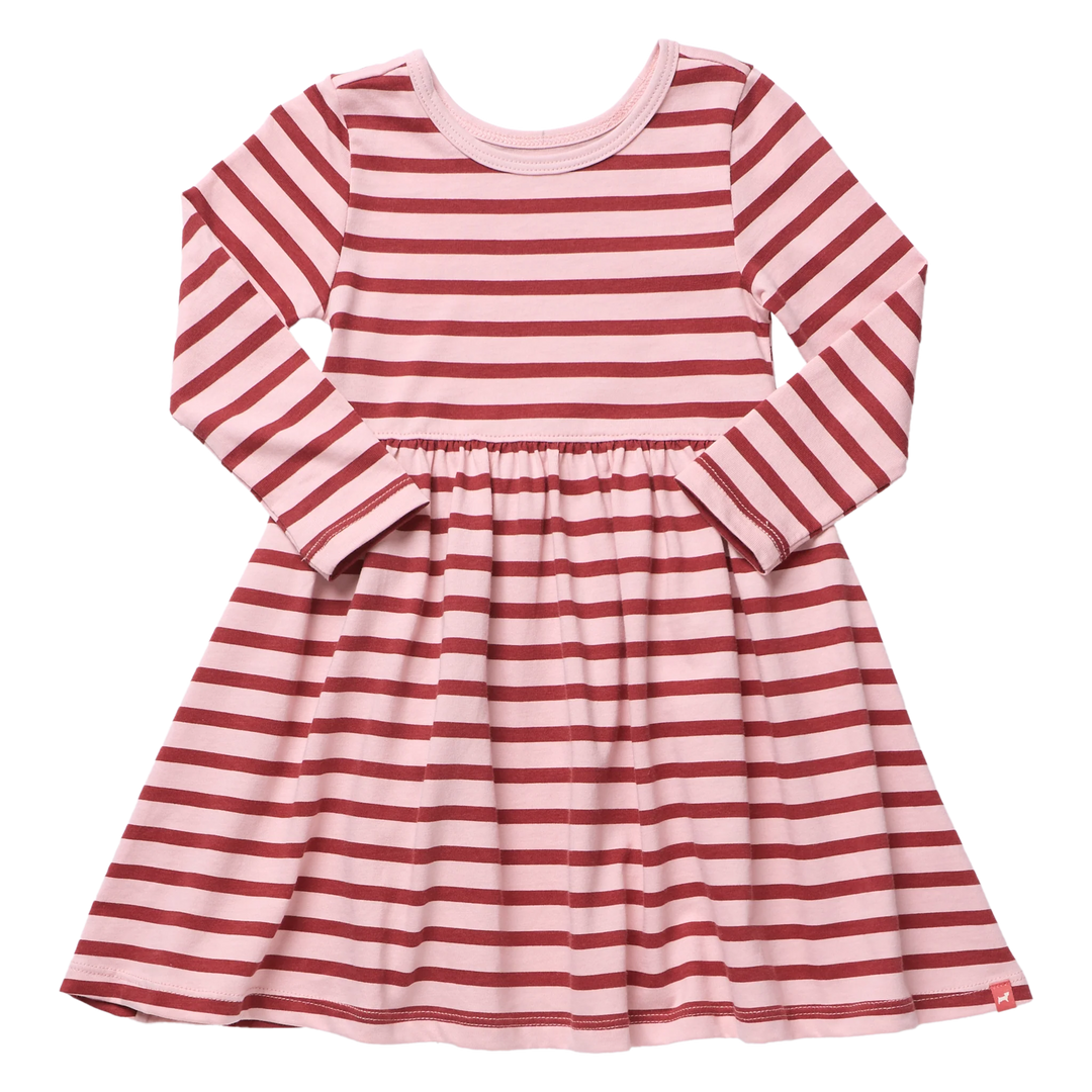 Pink Chicken Long Sleeve Sunny Dress in Pink Stripe