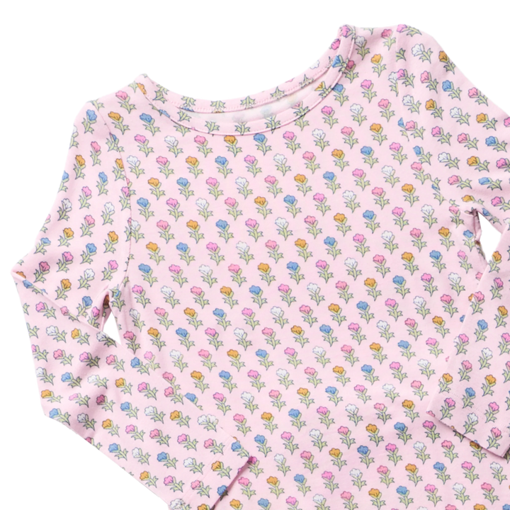 Bamboo Pajama Set in Pink Carnations