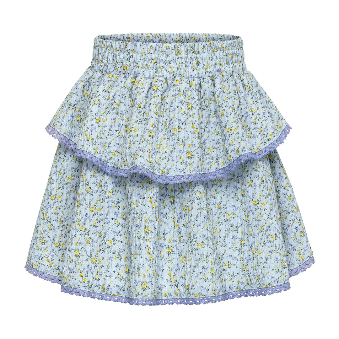 Pleat Parker Skort in Blue Ditsy