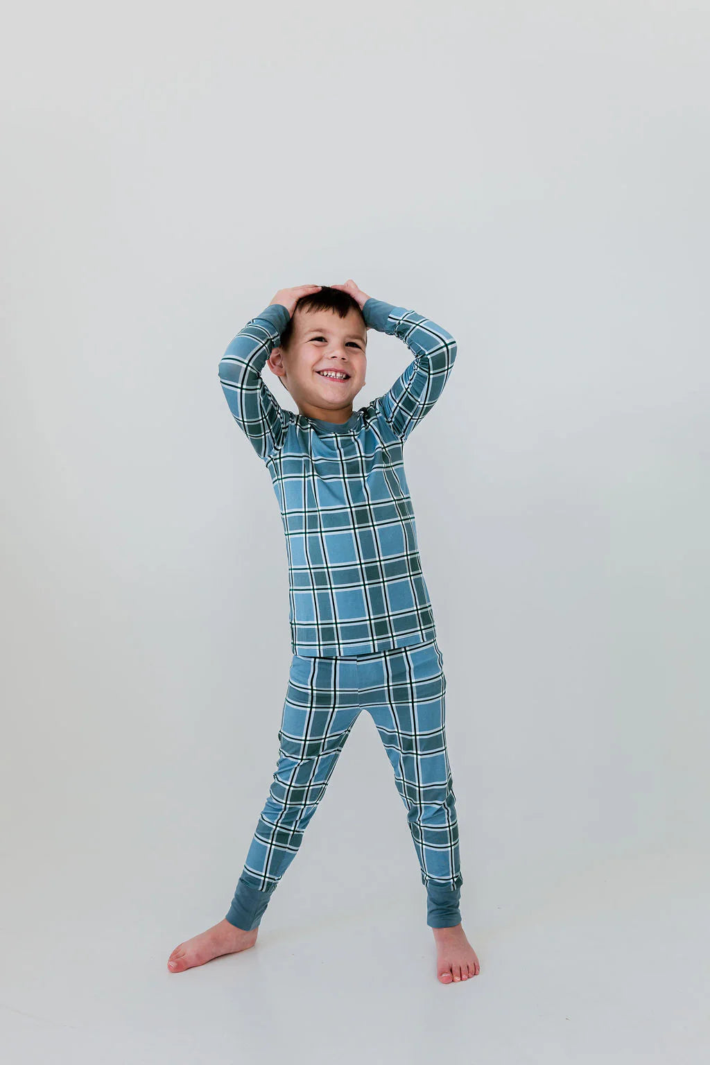 In My Jammers Liam Two Piece Set in Green Plaid