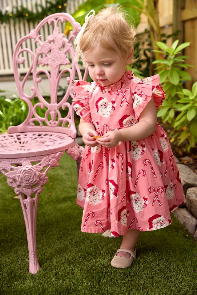 Pink Chicken Baby Jennifer Set in Pink Candy Cane Santa