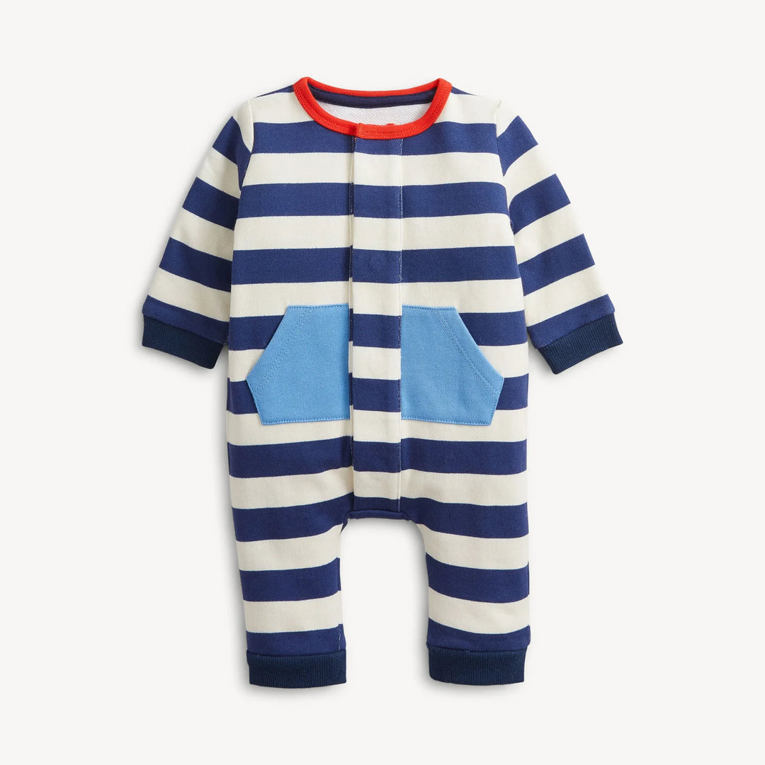 Magnetic Me Navy Stripe French Terry Romper