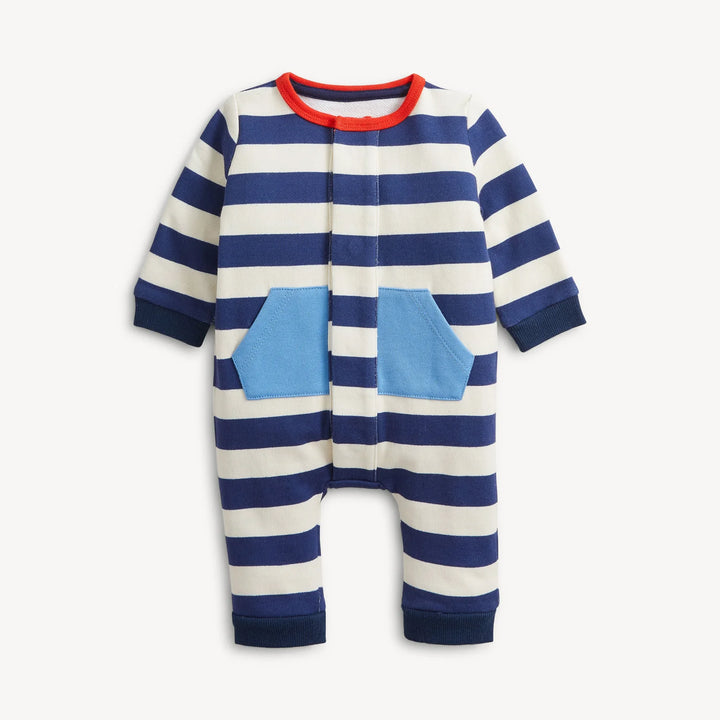 Magnetic Me Navy Stripe French Terry Romper