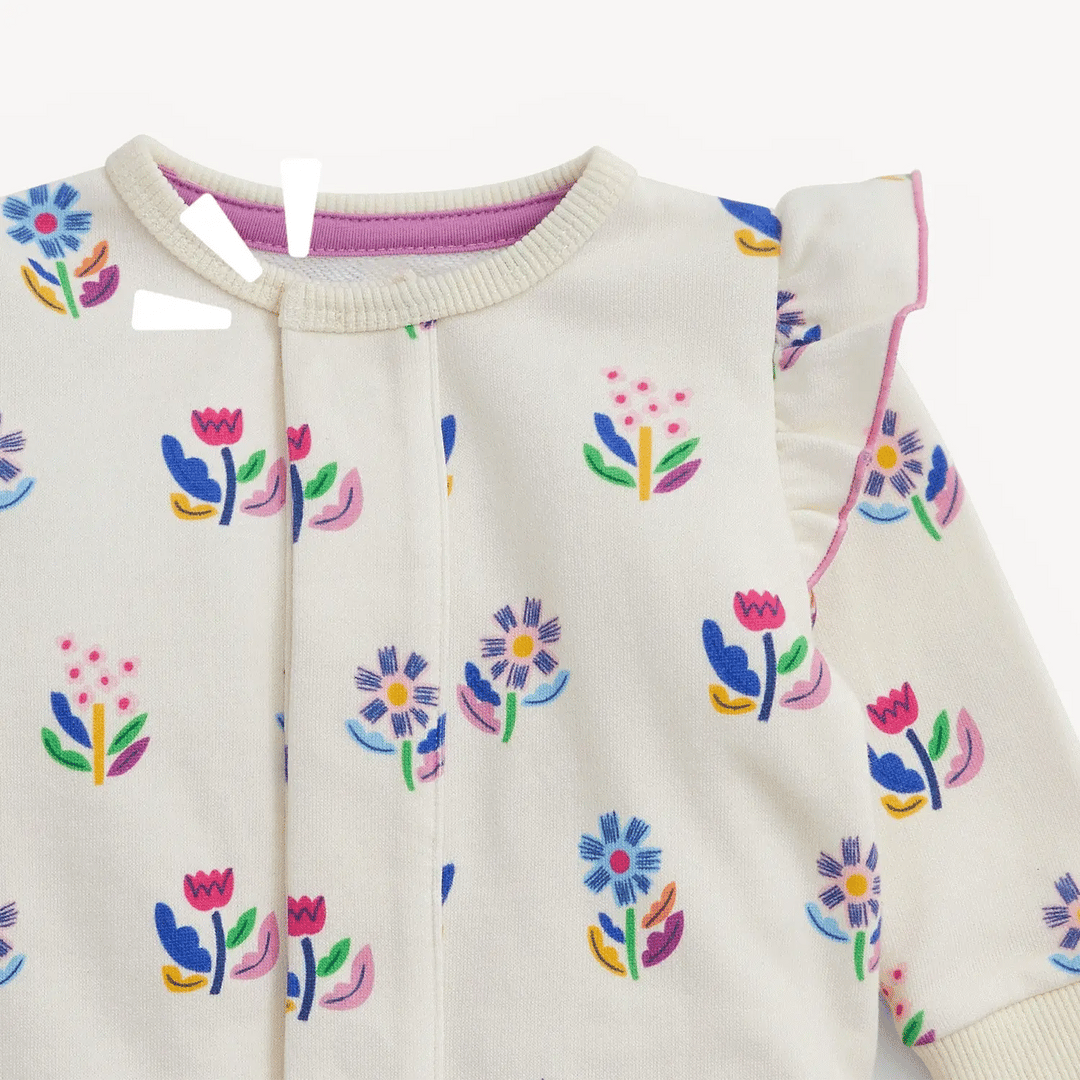 Magnetic Me Floral Ivory Baby Romper