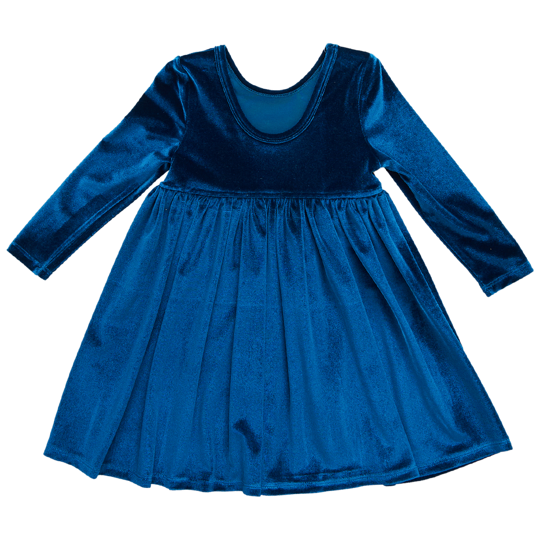 Pink Chicken Velour Steph Dress in Midnight Blue (sizes 2-6)
