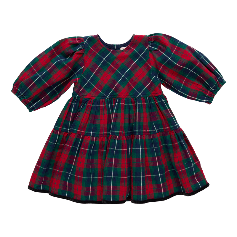 Pink Chicken Maribelle Dress in Red Tartan (size 7-12)