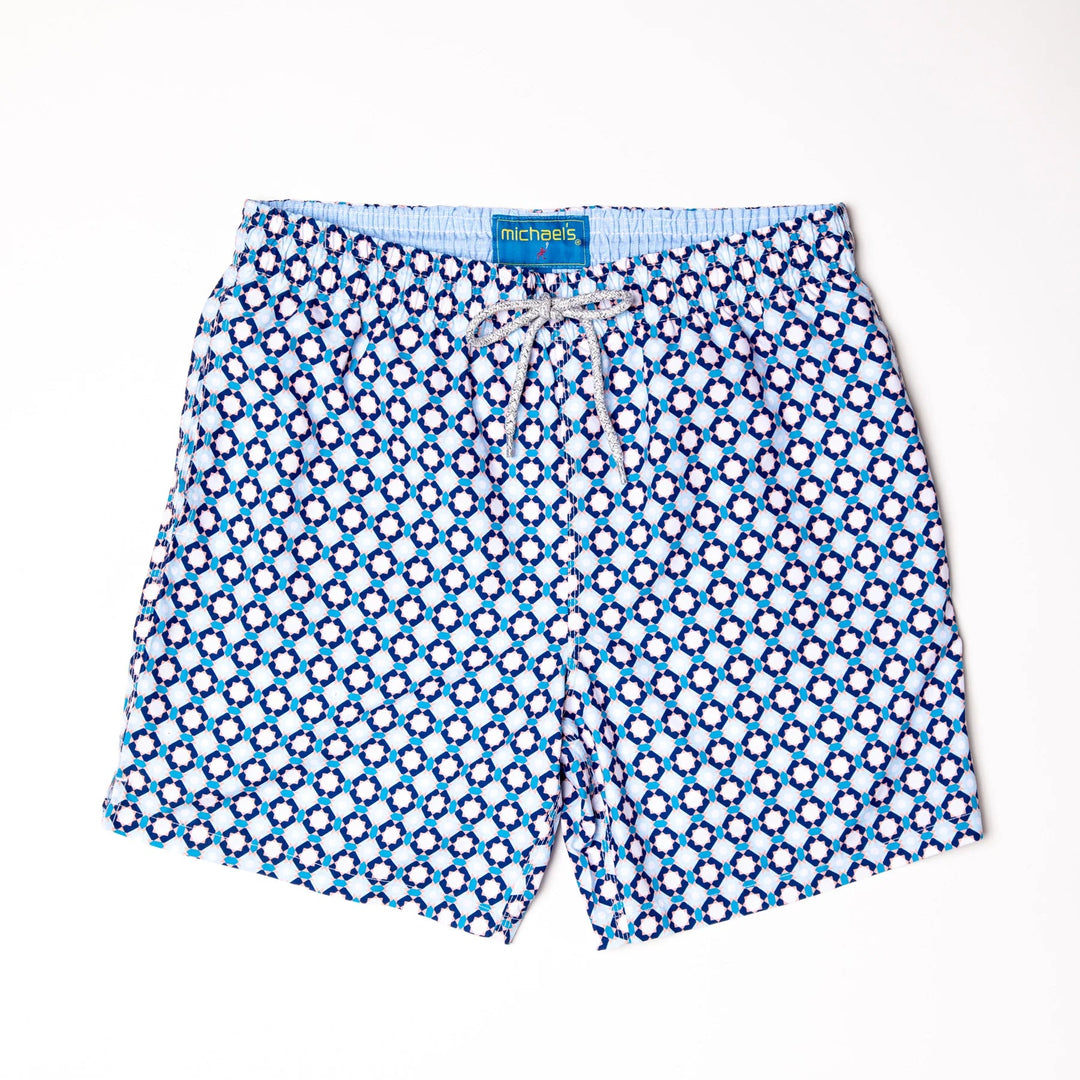 Michael's Swim Trunks in Diamond Check