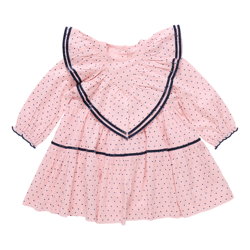 Pink Chicken Raphaela Dress in Strawberry Cream Polka Dot (sizes 2-6)