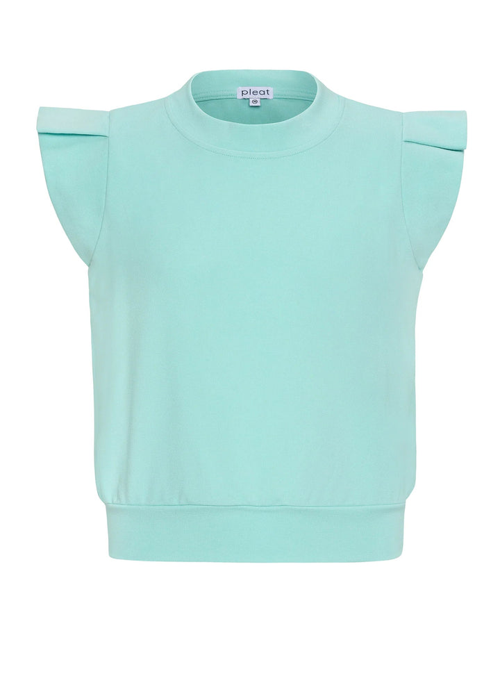 Pleat Olivia Top in Turquoise