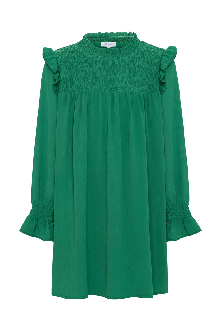 Pleat Lottie Dress in Green