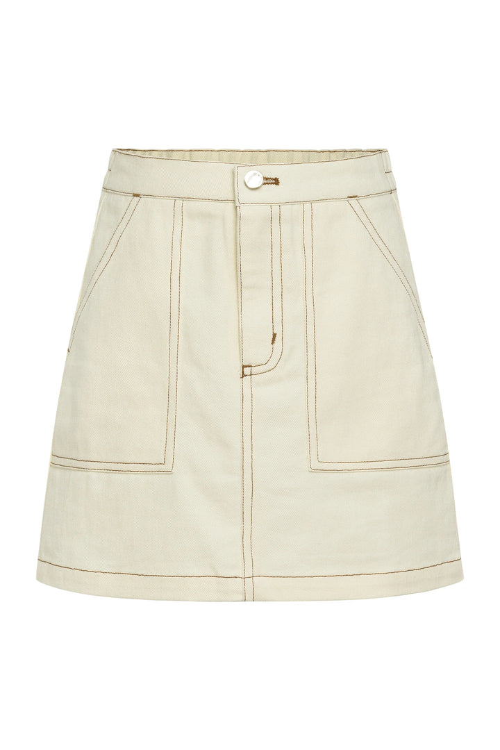 Pleat Sydney Skirt in Cream