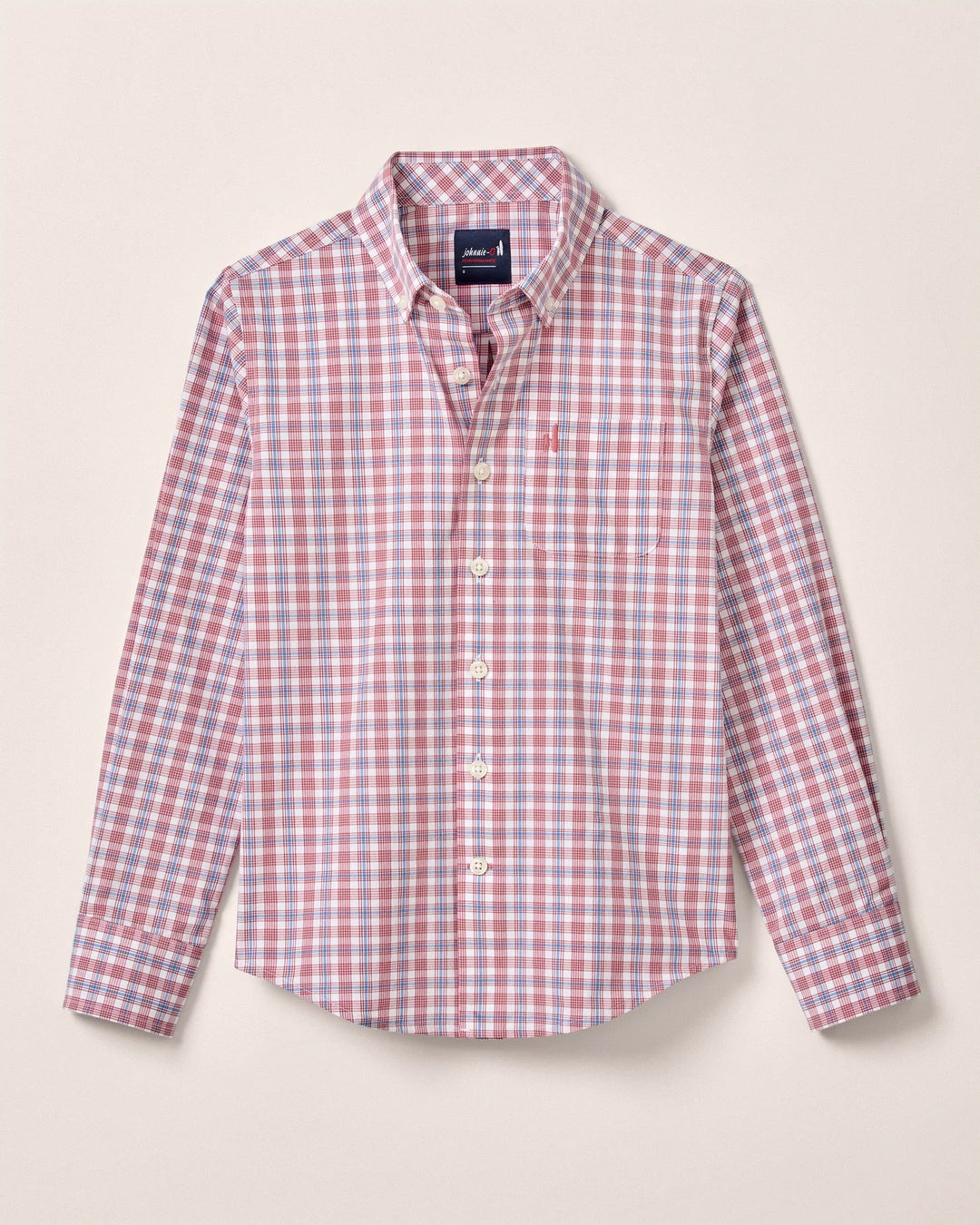 Johnnie O Brantley Performance Sport Shirt in Malibu Red