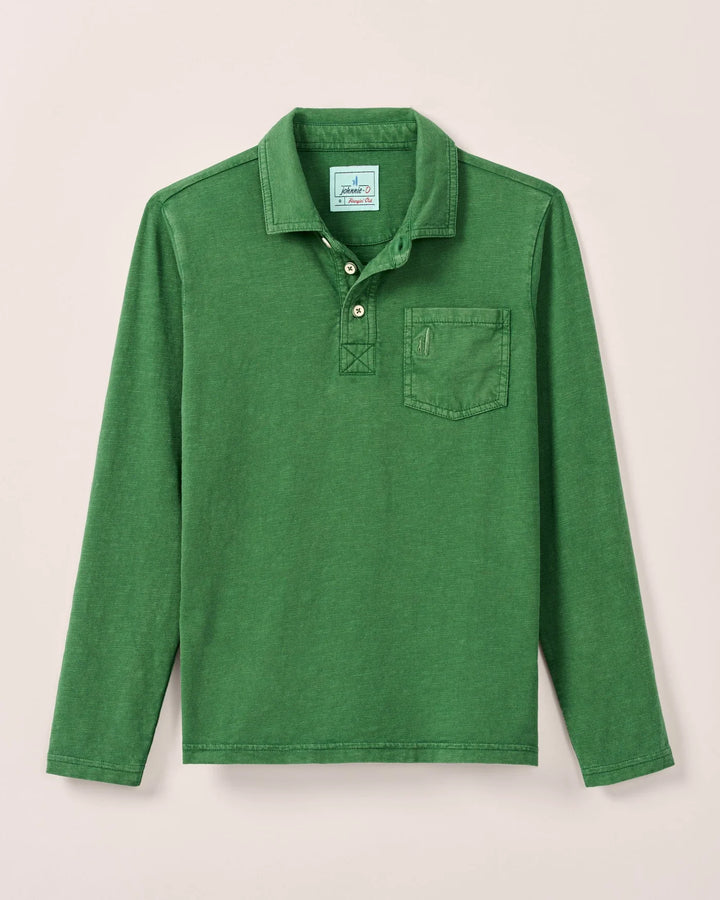 Johnnie O Coastal Wash Long Sleeve Polo in Garden