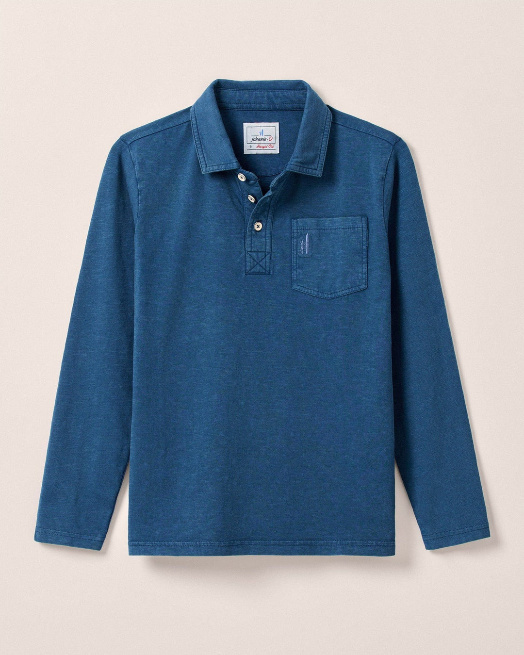Johnnie O Coastal Wash Long Sleeve Polo in Sport Navy