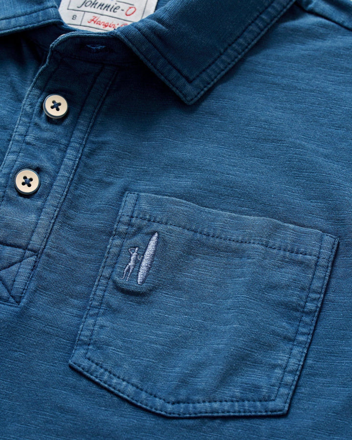 Johnnie O Coastal Wash Long Sleeve Polo in Sport Navy